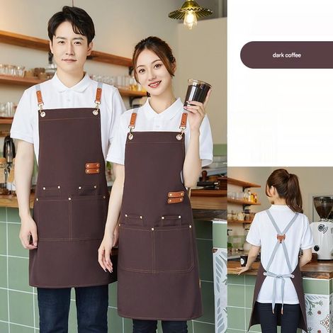 Grillschürze, Unisex-Küchenschürze, gekreuzte Rückenpartie, Unisex-Arbeitsschürze, wasserdichte Gartenschürze, DIY, individuell gestaltbar, Modell 2