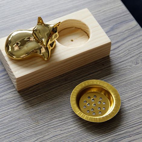 Brûleur d'encens oriental mignon, style nordique moderne et simple, en bois naturel, style champêtre. (1/5)