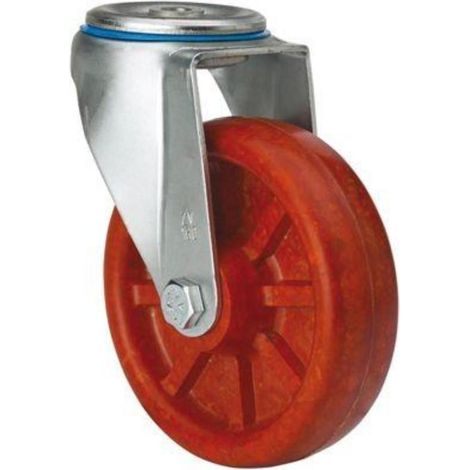 rueda giratora agujero m12 inox.20zvli80-td resina marron eje liso (1/2)