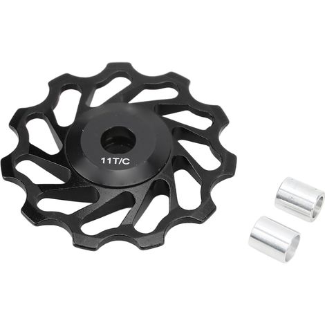 Dérailleur arrière RISK pour VTT, galet de dérailleur arrière 11 pouces, galet de guidage, galet tendeur avec roulements, noir (1/5)