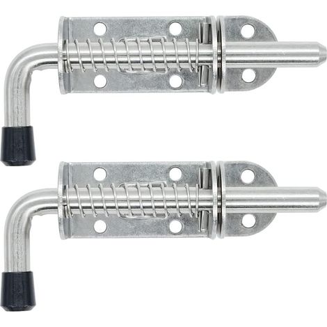 Goupille de verrouillage à ressort, pêne dormant cylindrique en acier inoxydable 304, serrure de porte renforcée de 2 mm, finition brossée, 12,7 cm (5 pouces).