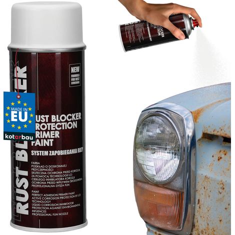 Peinture antirouille en aérosol pour clôtures et portails métalliques, blanc protecteur RAL 9010, 400 ml