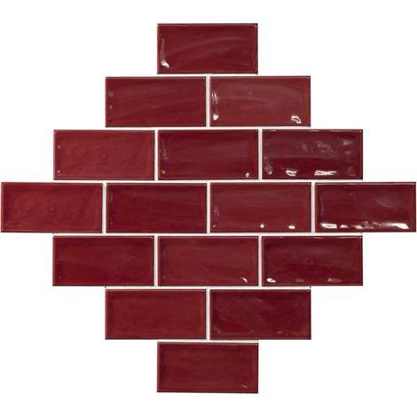 Carrelage zellige rouge brillant 7.5x15 cm – Effet profond pour faïences murales – Crée une atmosphère passionnée et audacieuse – El Barco (1/5)