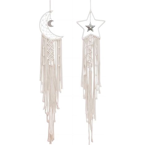 Macrame mur 2 ensembles de lune beige étoile fixation (1/5)
