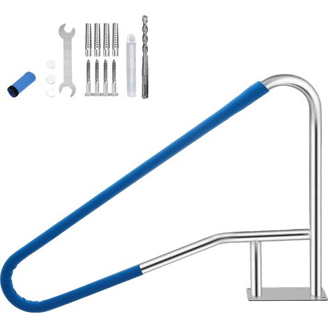 Rampe de piscine, 54"x36", acier inoxydable 304, capacité de charge de 375 lbs, revêtement antidérapant, compatible avec les piscines enterrées (1/5)