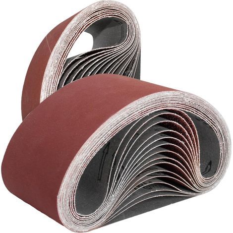 10 pièces Bandes abrasives 75 x 533 mm. Ensemble de Bandes Abrasives,pour ponceuses à bande, métal,bois,polissage (80 Grain) (1/5)