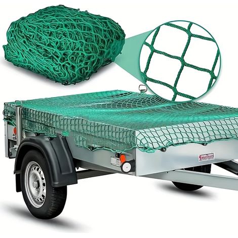 Filet de chargement robuste vert pour camion - revêtement en maille de polyéthylène durable, 78,74 x 118,11 pouces (1/5)