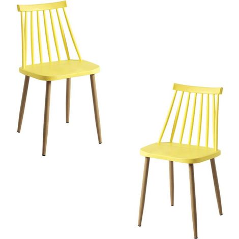Packs Sillas Comedor - Pack 2 Sillas Bik - Amarillo (1/5)