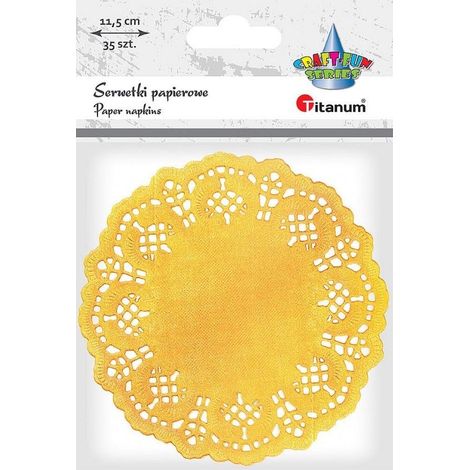 Tovaglioli di carta rotondi TITANUM, oro, 11,5 cm - 35 pezzi, per decorazione