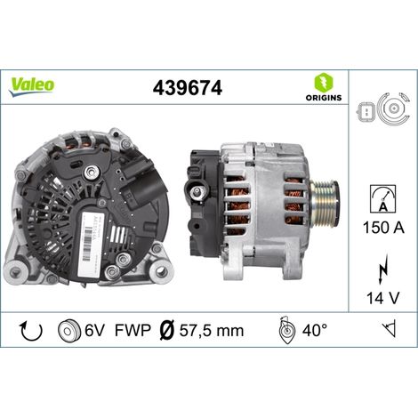 Alternateur Valeo 439674 CITROËN 5702E2 5702E3 5702K9 5705AS 5705EY 5705NH