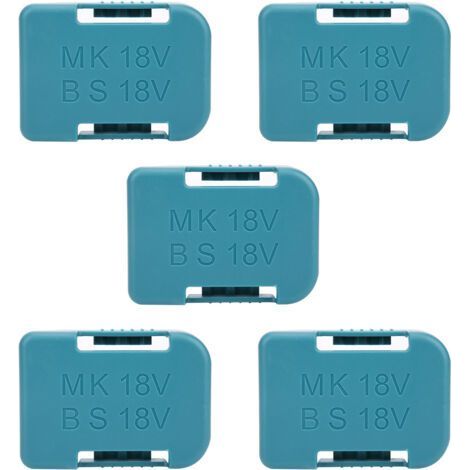 Lot de 5 supports de rangement pour batterie au lithium, fente pour ceinture, pour appareils de fixation Makita 18 V, cyan (1/5)