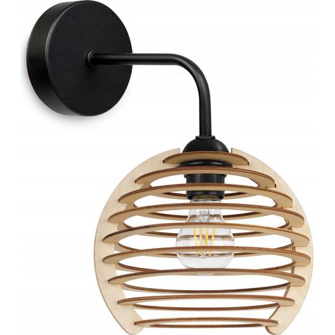 Wandleuchte, quadratische Lampe, Deckenleuchte, Holzlampenschirm, LED