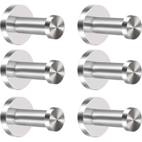 [JAMAIS UTILISÉ] 6Pcs Patère Murale Inox Crochets Porte Manteau Crochet Peignoir Serviette Crochets Patere Salle de Bain pour Peignoir, Serviette,Chambre, Cuisine.. (1/4)