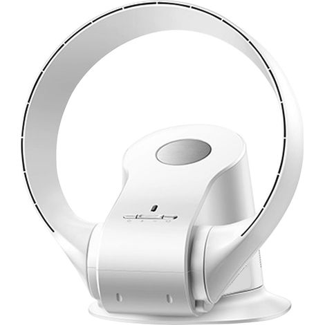 Ventilateur sans pales 9 vitesses, montage mural, petit ventilateur de bureau avec télécommande, prise CN 220V, blanc (1/5)