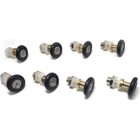 Lot de 8 roulettes pour porte de douche Roues d'extracteur 25 mm