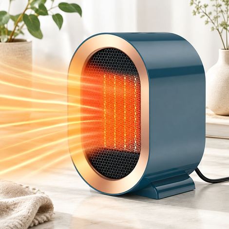 FLITI 1200W PTC-Keramik-Heizlüfter, 2 Betriebsmodi, Schnellaufheizung in 3 Sekunden, leise, tragbar für Zuhause und Büro, Blau (1/5)