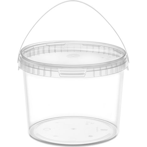 Garronda Seau avec Couvercle 3 L pour Le Stockage de Produits Alimentaires et Chimiques 5 Pièces Transparent GD-0072