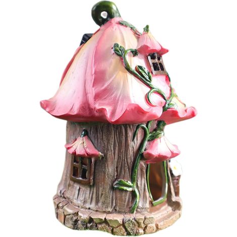 SOLAR FAIRA FÜR DECORE LED Harz Hütte Gartenstatue