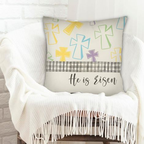 Housse de coussin sans coussin 45x45 résistant au lavage pour le Jour de l'An, Noël, Pâques (1/5)