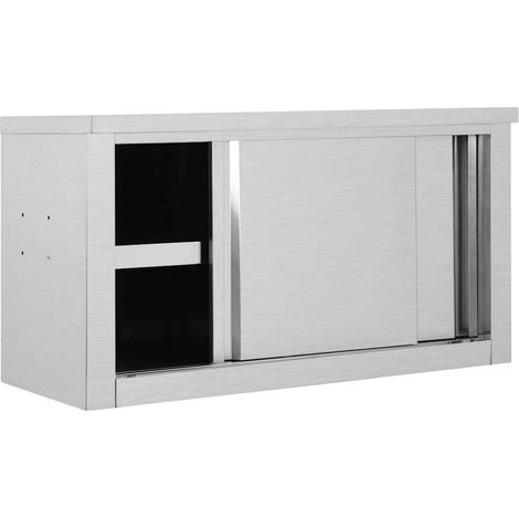 Maison Exclusive - Armadio da Cucina con Ante Scorrevoli 90x40x50cm Acciaio Inox (1/5)
