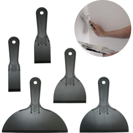 5 Pièces Couteaux à Mastic en Plastique Couteaux à Mastic pour Propagation Autocollants Papier Peint Noir (1/5)