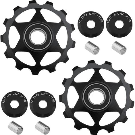 Lot de 2 poulies de roue jockey 13T compatibles avec 8 9 10 11 12 vitesses (1/5)