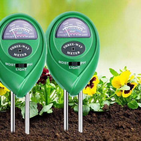 Kit per l'analisi del terreno 3 in 1, per test di umidità, luce e pH del terreno (non richiede batterie) (1/5)