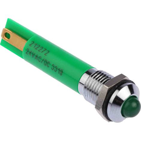 Voyant LED lumineux Vert RS PRO, dia. 8mm, IP67 ( Prix pour 1 )