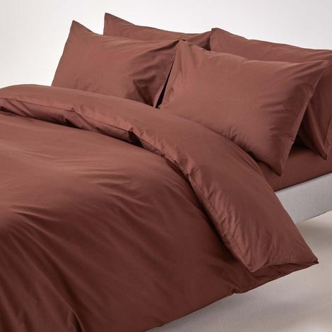 HOMESCAPES Chocolate Egyptian Cotton Duvet Cover Set 200 Thread Count, Single - Chocolate