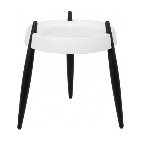 Zafferano Tavolino LIOLÀ h47cm Bianco - Frassino nero (1/3)