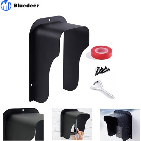 Boîtier métallique étanche pour sonnette, serrure de porte, interphone, protection contre la pluie pour sonnette extérieure, compatible avec les prises extérieures. (1/5)