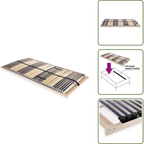 Sommier à lattes sans matelas avec 42 lattes 7 zones 140x200 cm - Sommier À Lattes - Lit Double - Cadre Lit - Support Matelas - Base De Lit (1/5)