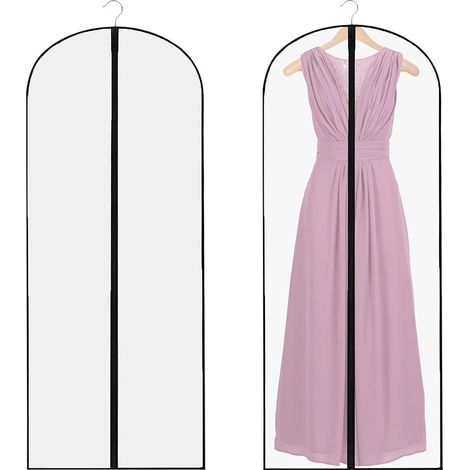 Housse à vêtements - 2 pièces - Housse à vêtements - Anti-poussière - Sac à vêtements - PEVA - Protection des vêtements - Sacs à vêtements - Rangement pour vêtements - Sac à vêtements avec fermeture é (1/5)