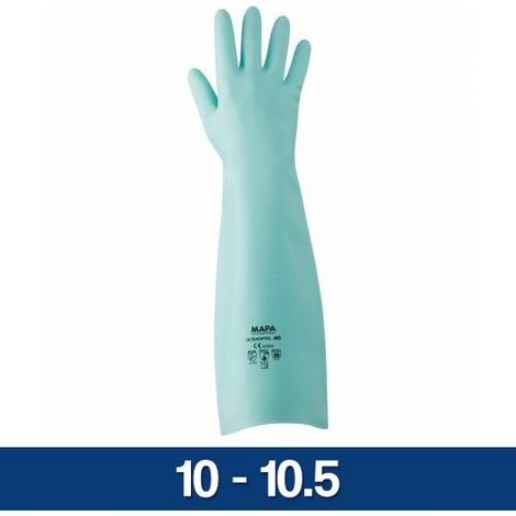 GUANTI LAVORO MAPA ULTRANITRIL 480 IN NITRILE GUANTO VERDE LUNGHI 46 CM (33788V) 10 - 10.5 (35604)