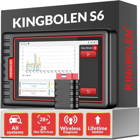 KINGBOLEN S6 Scanner automobile OBD Bluetooth outils de diagnostic de Voiture 28 fonctions de service