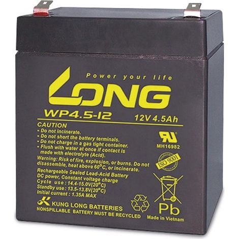 Accumulateur au plomb KUNG LONG WP4.5-12, 12 V-/4,5 Ah
