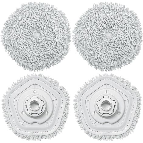 Lot de 4. Compatibles avec les modèles Dreame W10/W10 Pro. Lingettes de rechange pour robots aspirateurs. Lingettes lavables, adaptées à tous les types de sols.