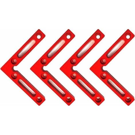 Lot de 4 équerres de positionnement à 90 degrés en alliage d'aluminium 11,9 x 11,9 - Équerres de serrage à angle droit pour le travail du bois (1/4)