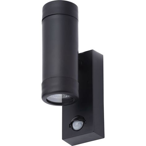 Litecraft Rhyl Wall Light Outdoor Up Down Fitting With PIR Motion Sensor - Black (1/5)