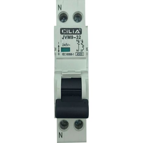 Interruttore magnetotermico tipo C10 1P N 4500A JVM9-32 (1/2)