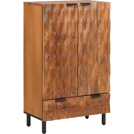 Highboard mit Tür Akazienbraune Oberfläche 60 x 33 x 100 cm vidaXL
