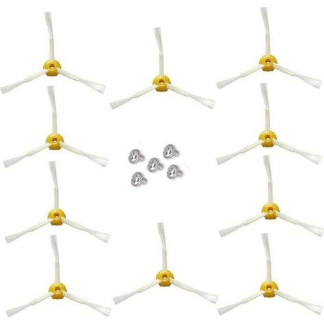 Side brush for iRobot Roomba 500 600 700 series (Red, 10 pieces 3-arm side brush)--DTEKGAZ