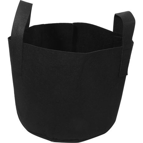 1 pot de culture noir pour plantes, légumes, fleurs, aération (30 x 25 cm)