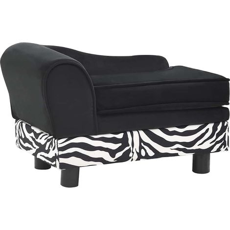 vidaXL Sofá para perros felpa negro 57x34x36 cm (1/2)