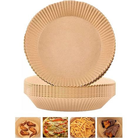50 feuilles de parchemin Air Fryer, 6,3 "/16cm jetable imperméable antiadhésif papier (rond) (1/5)