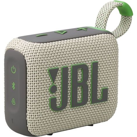 JBL GO 4, Enceinte Bluetooth ultra-portable, son JBL Pro, basses percutantes, 7 heures d\'autonomie, fonction Playtime Boost, résistante à l\'eau et à la poussière IP67, Sand (1/4)