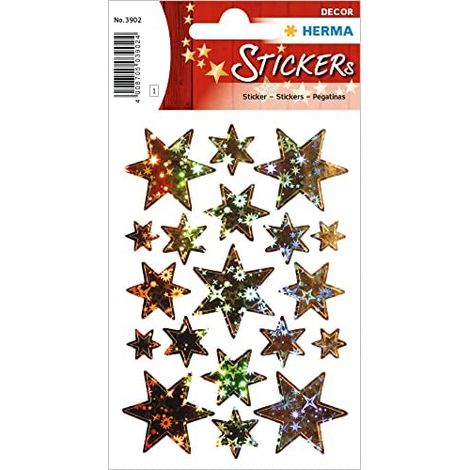 Dekorative Aufkleber mit holografischen Sternen (1/2)