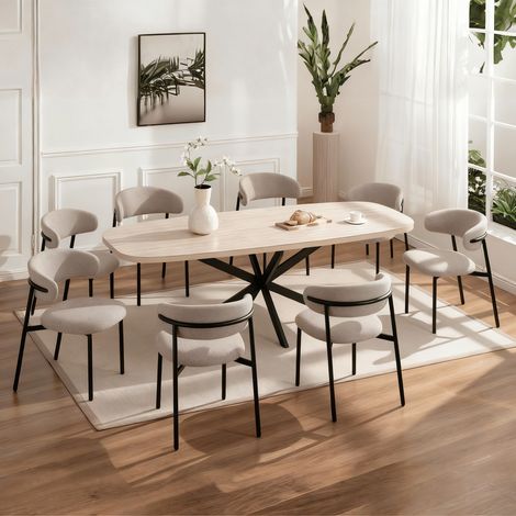 Axal Extending Table & 8 Velora Chairs
