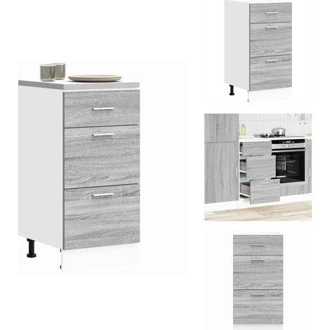 Armoire de plancher sonoma gris 40x46x81,5 cm bois d'ingénierie - Armoire De Plancher - Armoires De Plancher - Armoire De Cuisine - Placard De Cuisine (1/5)