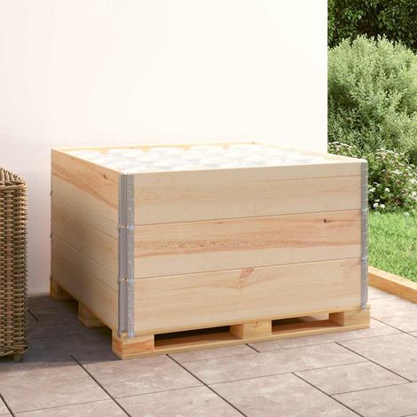 vidaXL Collar de caja de palés 3 uds madera maciza de pino 100x100 cm (1/5)